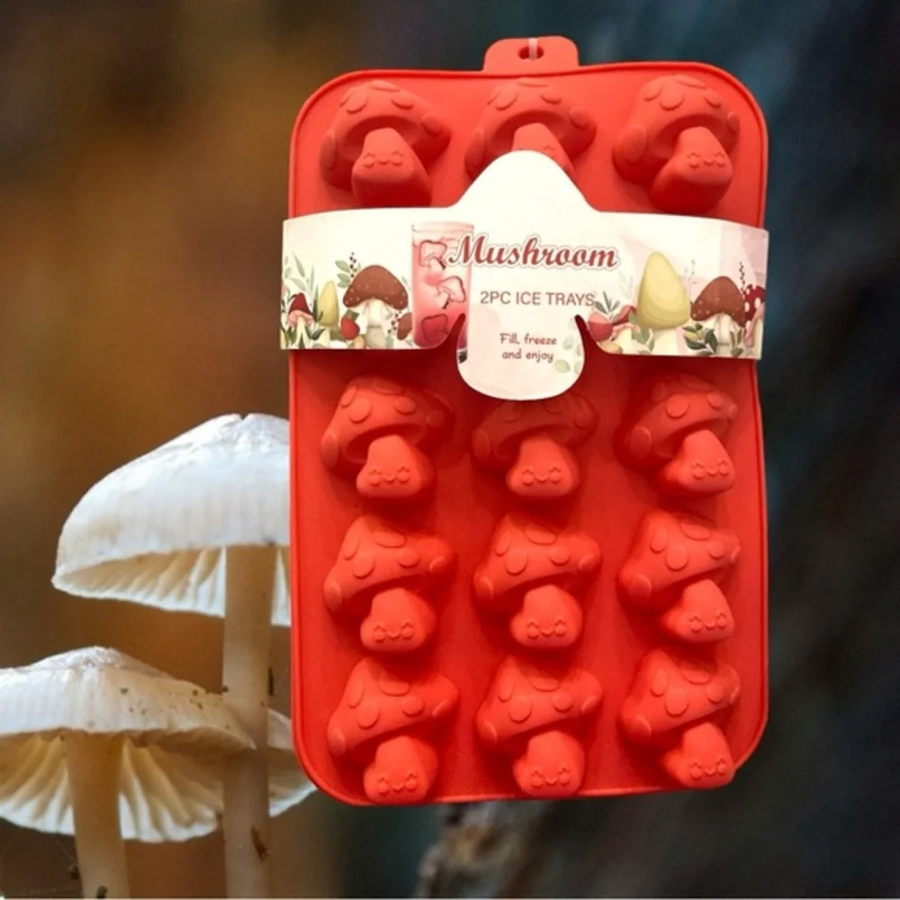 2 Mushroom Silicone Mold Trays-  - NIP
